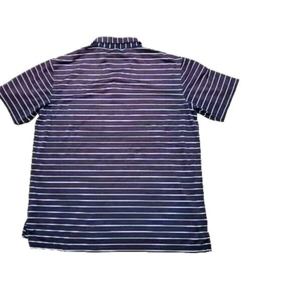 Peter Millar Mens Sz Large Striped Summer Comfort Polo Shirt Navy Red White - Picture 2 of 11